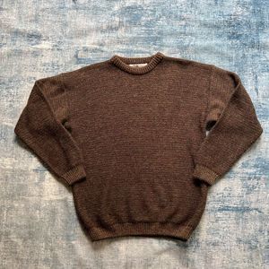 Men's Geoffrey Beene Brown Grandpa Alpaca Wool Blend Sweater Large